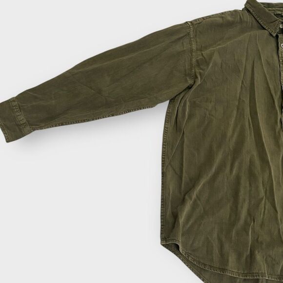 Levis Silver Tab Oversized Button Down Long Sleeve Shirt Olive Green Mens size L - Picture 5 of 11